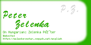 peter zelenka business card